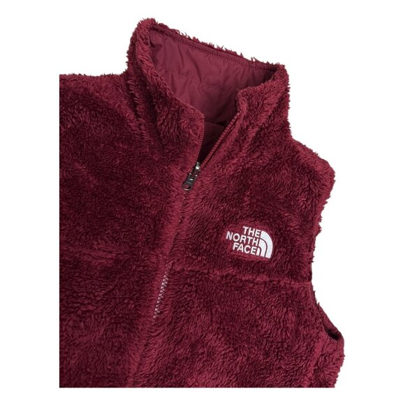THE NORTH FACE Reversible 2-in-1 Faux Fur Fleece Red Vest Womens XS - Picture 3 of 6